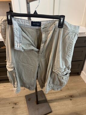 St. John's Bay Men's Tan Cargo Shorts with Multiple Pockets